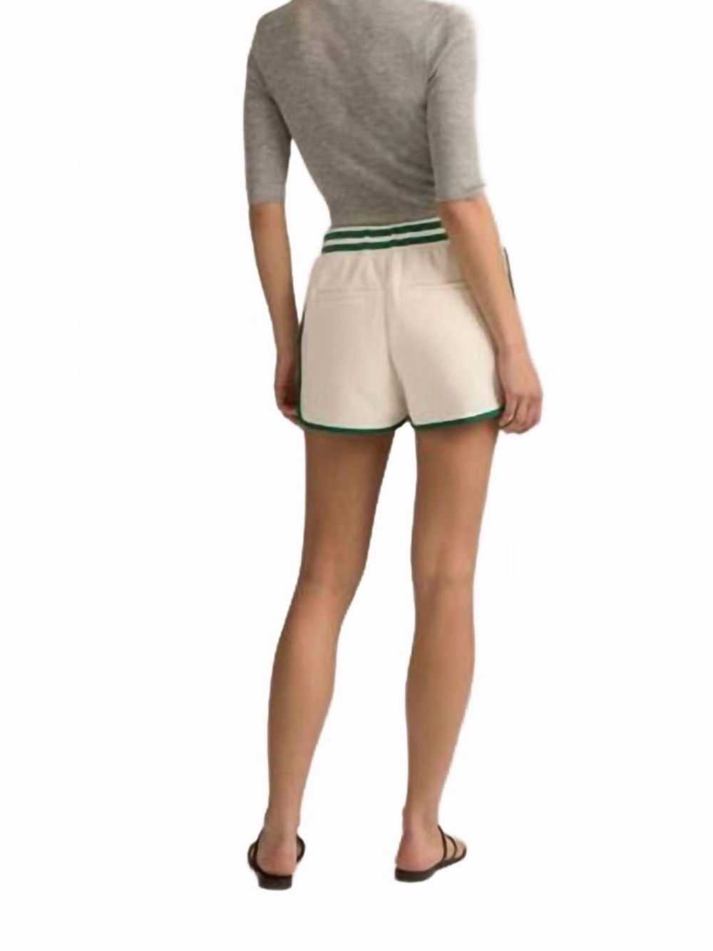 Favorite Daughter Cream Shorts with Green Trim - Picture 4 of 5